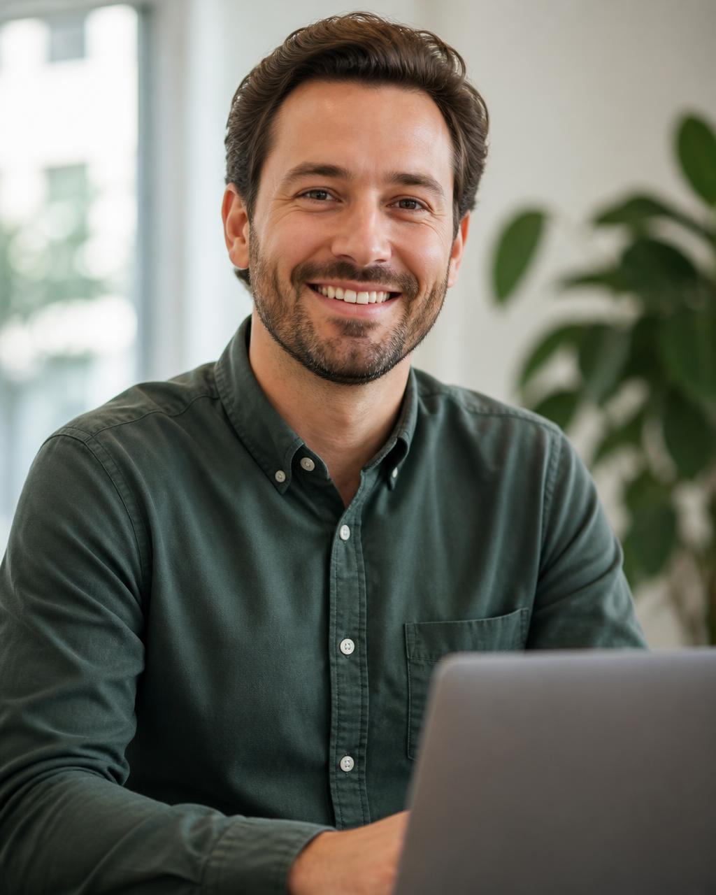 A smiling professional at work