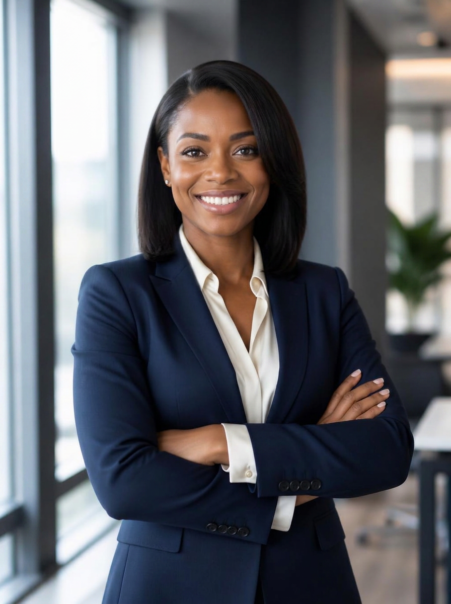 A smiling professional at work